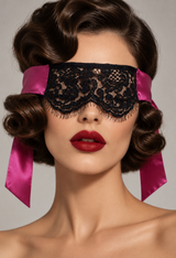 Augenmaske - Spitze und Seide Fuchsia